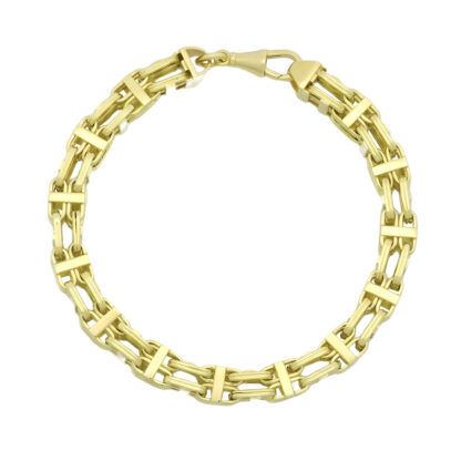 9ct Yellow Gold Cage Bracelet 8.5" 7.5mm