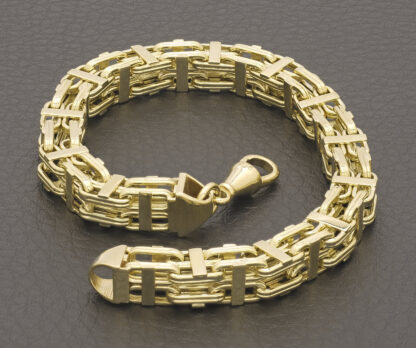 9ct Yellow Gold Cage Bracelet 8.5" 7.5mm - Image 3