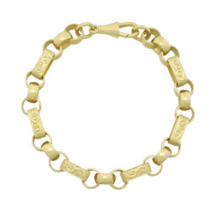 9ct Yellow Gold Gypsy Link Bracelet 8&#8243; 8.5mm