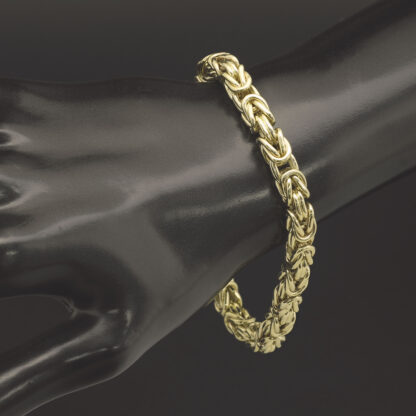 9ct Yellow Gold King Bracelet 8.5" 6mm - Image 2