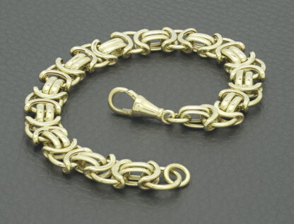 9ct Yellow Gold Byzantine Bracelet 7.5" 10mm - Image 4