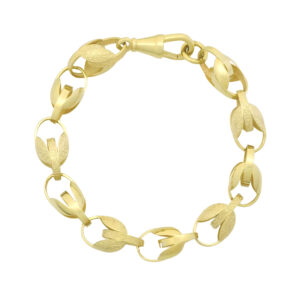 9ct Yellow Gold Tulip Bracelet 8&#8243; 10mm