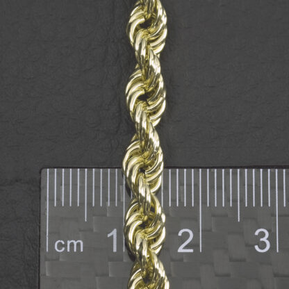 9ct Yellow Gold Rope Bracelet 7" 5.5mm - Image 4