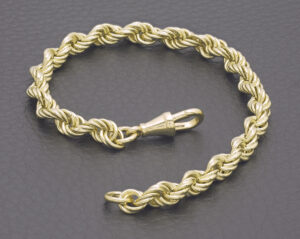 9ct Yellow Gold Rope Bracelet 7&#8243; 5.5mm