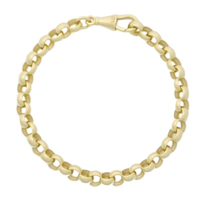 9ct Yellow Gold Belcher Bracelet 7" 6mm