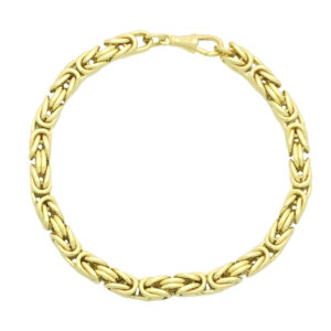 9ct Yellow Gold King Bracelet 9&#8243; 6mm