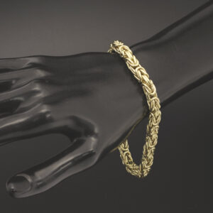 9ct Yellow Gold King Bracelet 9&#8243; 6mm