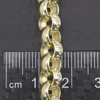 9ct Yellow Gold Patterned Belcher Bracelet 7.5" 7mm - Image 4