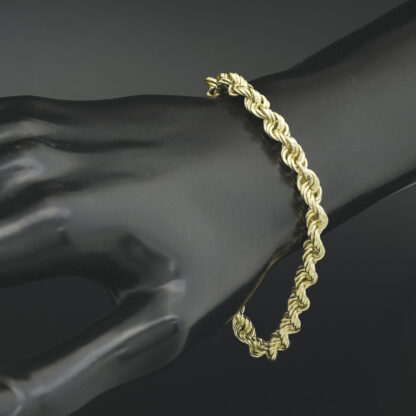 9ct Yellow Gold Rope Bracelet 7.5" 5.5mm - Image 4