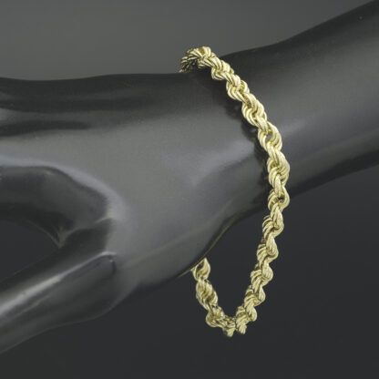 9ct Yellow Gold Rope Bracelet 8" 5.5mm - Image 4