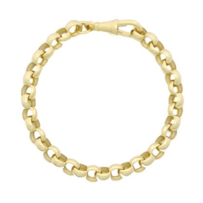 9ct Yellow Gold Belcher Bracelet 6" 6mm