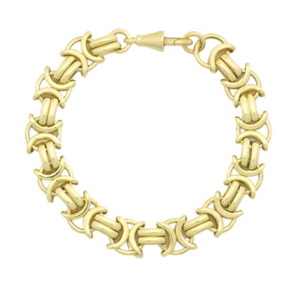 9ct Yellow Gold Byzantine Bracelet 7" 10mm