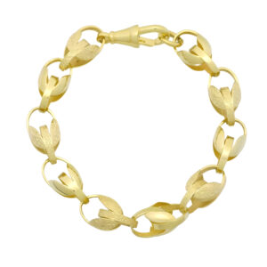 9ct Yellow Gold Tulip Bracelet 8&#8243; 10mm