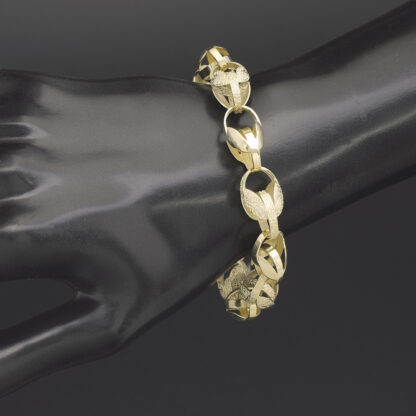 9ct Yellow Gold Tulip Bracelet 8" 10mm - Image 2