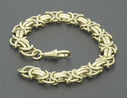 9ct Yellow Gold Byzantine Bracelet 7.5" 10mm - Image 3