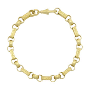 9ct Yellow Gold Gypsy Link Bracelet 8&#8243; 6.5mm