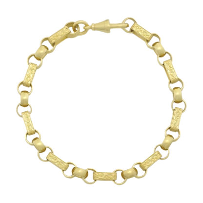 9ct Yellow Gold Gypsy Link Bracelet 8" 6.5mm