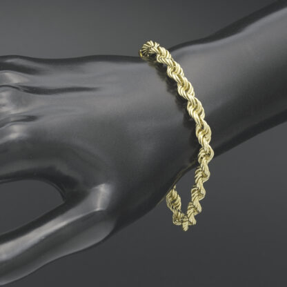 9ct Yellow Gold Rope Bracelet 7" 5.5mm - Image 3