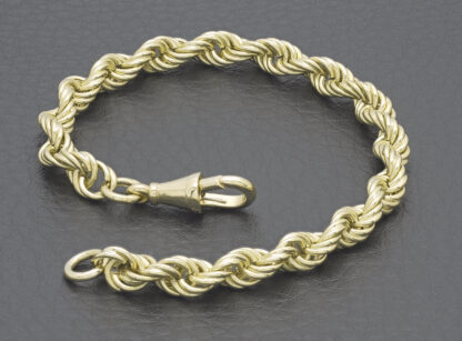 9ct Yellow Gold Rope Bracelet 7" 5.5mm - Image 2