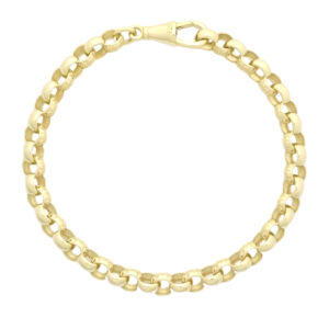 9ct Yellow Gold Patterned Belcher Bracelet 7.5&#8243; 6mm