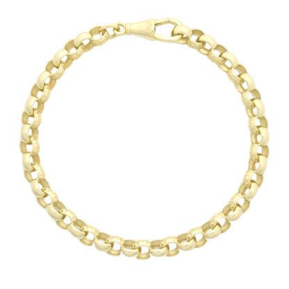 9ct Yellow Gold Patterned Belcher Bracelet 7.5" 6mm