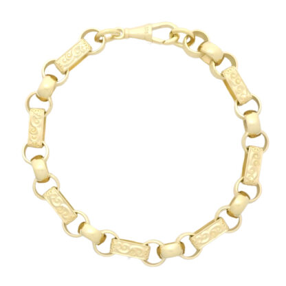 9ct Yellow Gold Gypsy Link Bracelet 9" 8.5mm