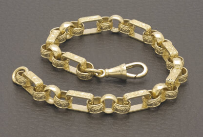 9ct Yellow Gold Gypsy Link Bracelet 8″ 6.5mm - Image 4