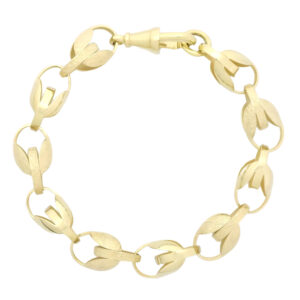 9ct Yellow Gold Tulip Bracelet 8&#8243; 10mm