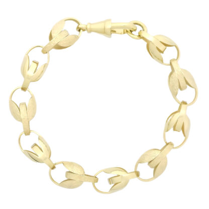 9ct Yellow Gold Tulip Bracelet 8" 10mm