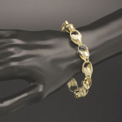 9ct Yellow Gold Tulip Bracelet 8" 10mm - Image 3