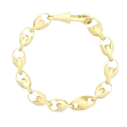 9ct Yellow Gold Tulip Bracelet 6.5" 7mm