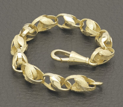 9ct Yellow Gold Tulip Bracelet 6.5" 7mm - Image 2