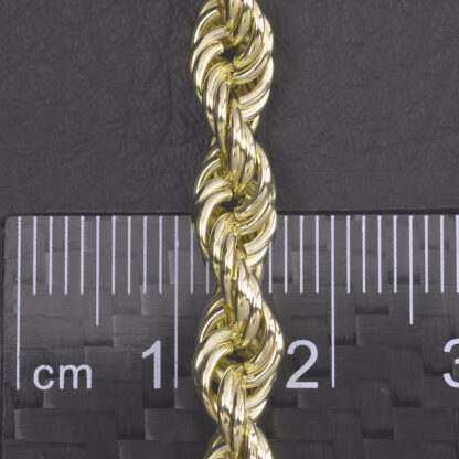 9ct Yellow Gold Rope Bracelet 7.5'' 5.5mm - Image 2