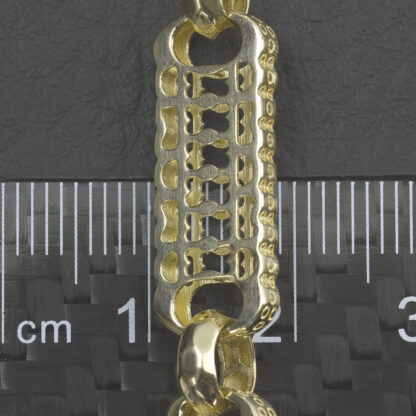 9ct Yellow Gold Stars And Bars Bracelet 7.5" 9mm - Image 4