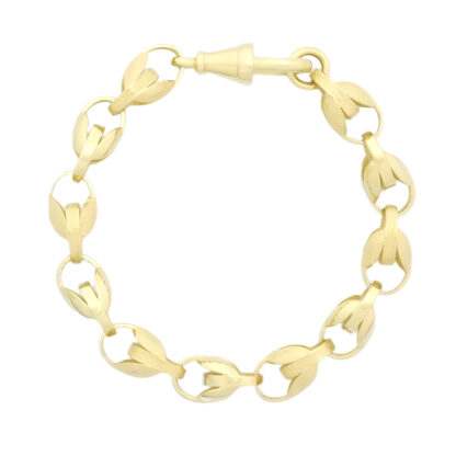 9ct Yellow Gold Tulip Bracelet 6.5" 7mm