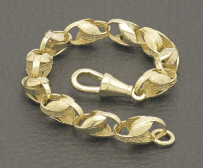 9ct Yellow Gold Tulip Bracelet 6.5" 7mm - Image 2