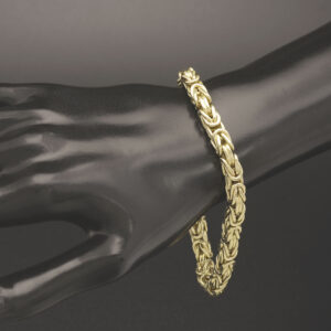 9ct Yellow Gold King Bracelet 9&#8243; 6mm