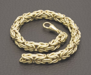 9ct Yellow Gold King Bracelet 9&#8243; 6mm