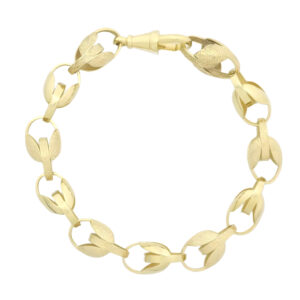 9ct Yellow Gold Tulip Bracelet 8.5&#8243; 10mm