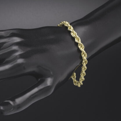 9ct Yellow Gold Rope Bracelet 7.5'' 5.5mm - Image 3