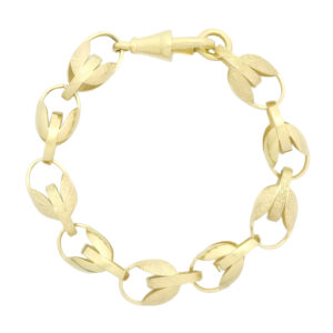 9ct Yellow Gold Tulip Bracelet 7&#8243; 10mm