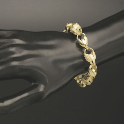 9ct Yellow Gold Tulip Bracelet 7" 10mm - Image 3