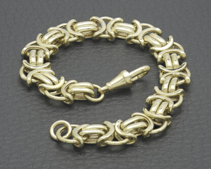 9ct Yellow Gold Byzantine Bracelet 7″ 10mm - Image 4