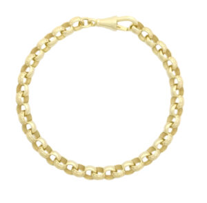 9tc Yellow Gold Patterned Belcher Bracelet 7&#8243; 6mm