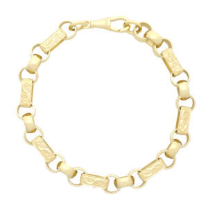 9ct Yellow Gold Gypsy Link Bracelet 9&#8243; 8.5mm