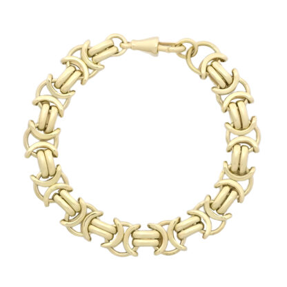 9ct Yellow Gold Byzantine Bracelet 7″ 10mm