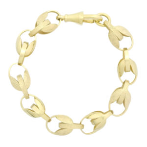 9ct Yellow Gold Tulip Bracelet 7&#8243; 10mm