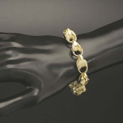 9ct Yellow Gold Tulip Bracelet 7" 10mm - Image 3