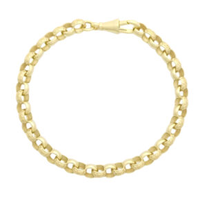 9ct Yellow Gold Patterned Belcher Bracelet 7&#8243; 6mm