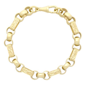 9ct Yellow Gold Gypsy Link Bracelet 8&#8243; 8.5mm